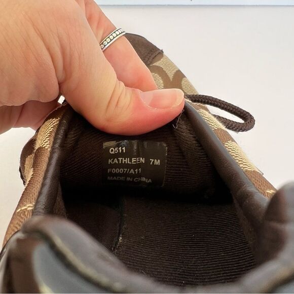Coach Signature “Kathleen” Canvas Sneaker - Picture 9 of 9